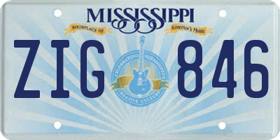 MS license plate ZIG846