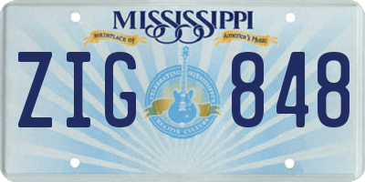 MS license plate ZIG848