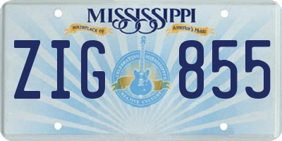 MS license plate ZIG855