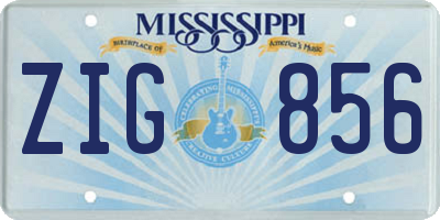 MS license plate ZIG856