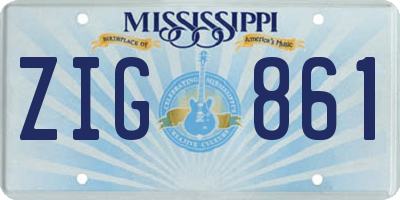 MS license plate ZIG861