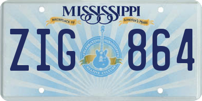 MS license plate ZIG864