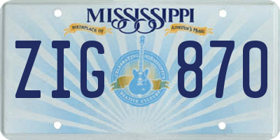MS license plate ZIG870