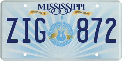 MS license plate ZIG872