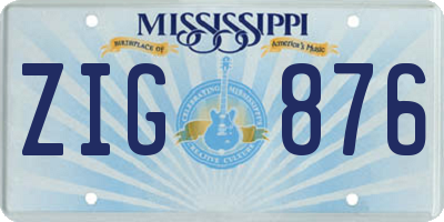 MS license plate ZIG876