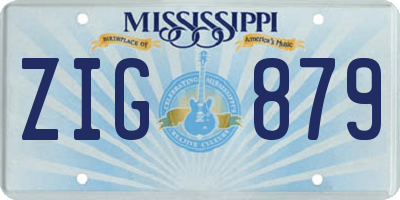 MS license plate ZIG879