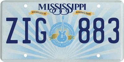 MS license plate ZIG883