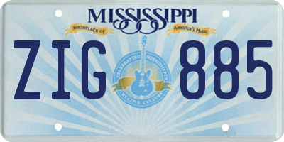 MS license plate ZIG885