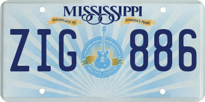 MS license plate ZIG886