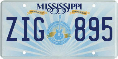 MS license plate ZIG895