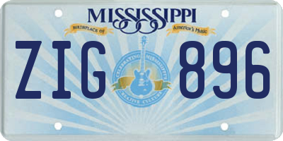 MS license plate ZIG896