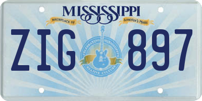 MS license plate ZIG897
