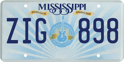 MS license plate ZIG898