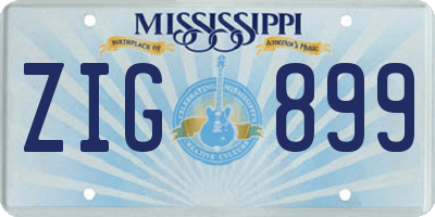 MS license plate ZIG899