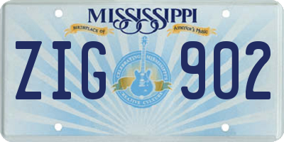 MS license plate ZIG902