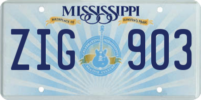 MS license plate ZIG903