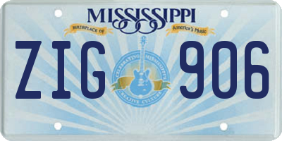 MS license plate ZIG906