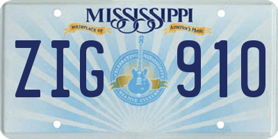MS license plate ZIG910