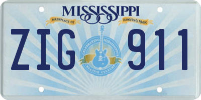 MS license plate ZIG911