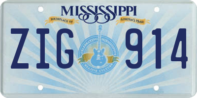 MS license plate ZIG914