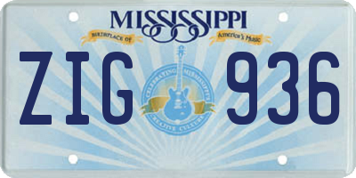 MS license plate ZIG936