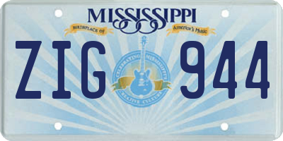 MS license plate ZIG944