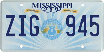 MS license plate ZIG945