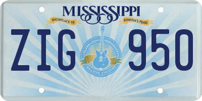 MS license plate ZIG950