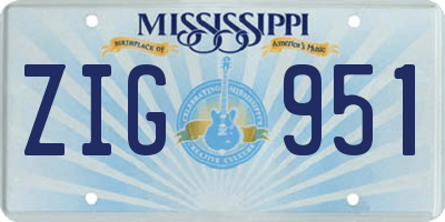 MS license plate ZIG951