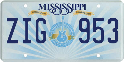 MS license plate ZIG953
