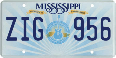 MS license plate ZIG956