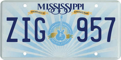 MS license plate ZIG957