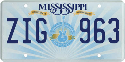 MS license plate ZIG963