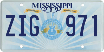 MS license plate ZIG971