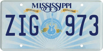 MS license plate ZIG973