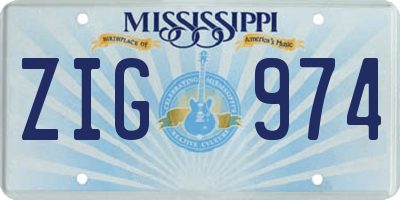 MS license plate ZIG974