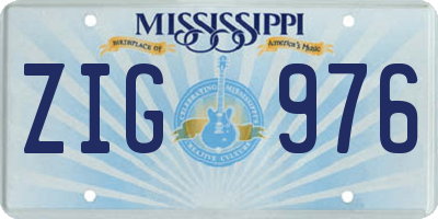 MS license plate ZIG976