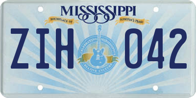 MS license plate ZIH042