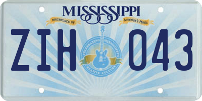 MS license plate ZIH043