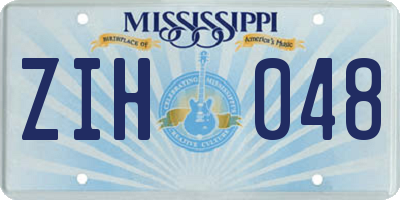 MS license plate ZIH048