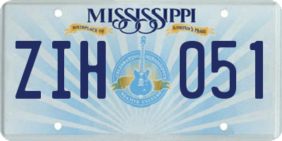 MS license plate ZIH051