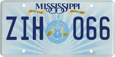 MS license plate ZIH066