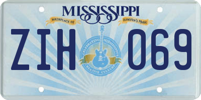 MS license plate ZIH069