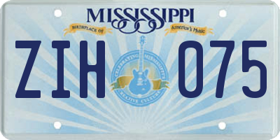 MS license plate ZIH075