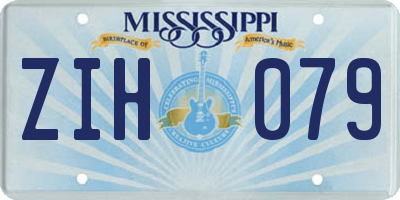 MS license plate ZIH079
