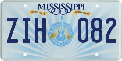 MS license plate ZIH082
