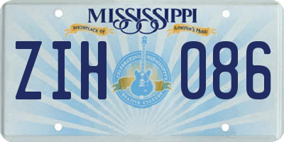 MS license plate ZIH086