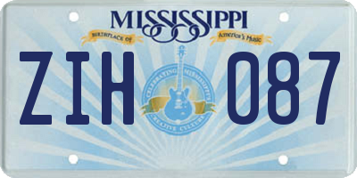 MS license plate ZIH087