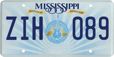 MS license plate ZIH089
