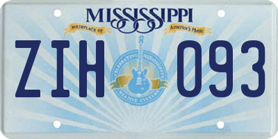 MS license plate ZIH093